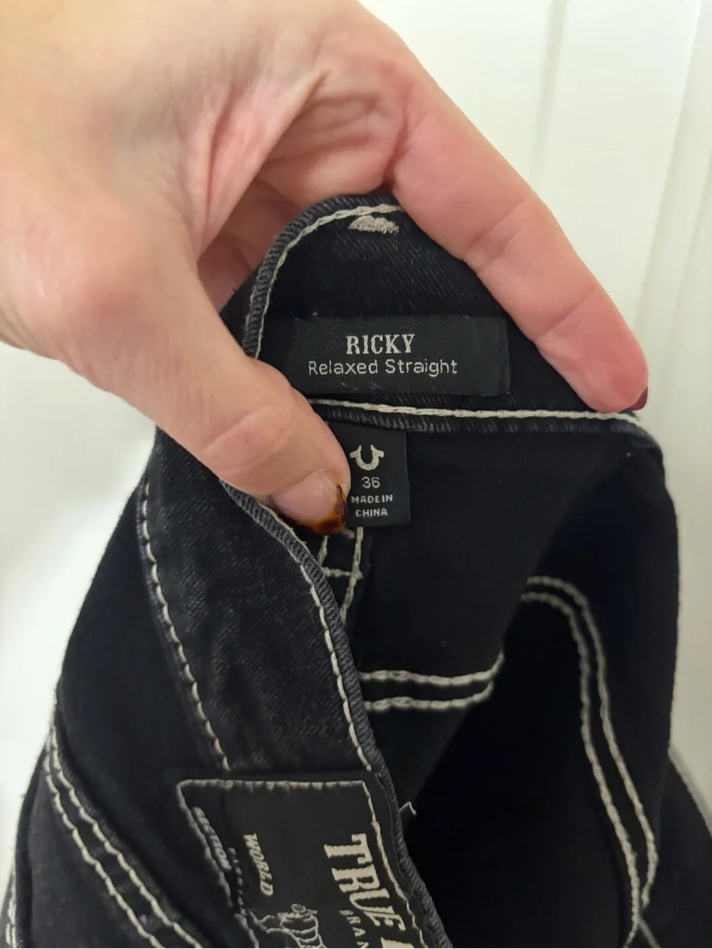 🪷🖤True Religion Black Denim Ricky Relaxed Straight Shorts🖤🪷